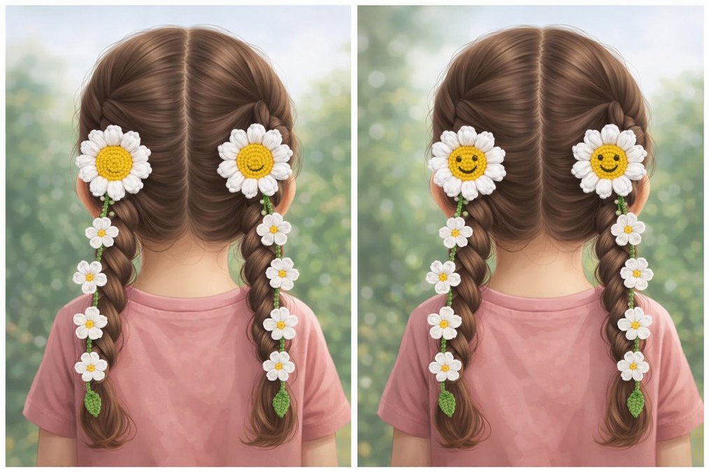 Uzun Beyaz örgü saç tokası - Görsel 2