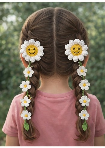 Renkli Çiçekli Bohem Saç Aksesuarları - Görsel 3