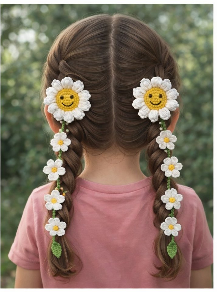 Renkli Çiçekli Bohem Saç Aksesuarları - Görsel 3