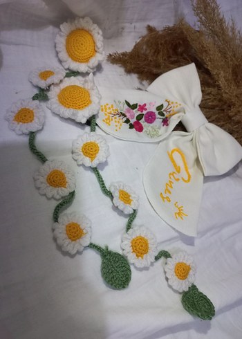 El Yapımı Bohem Papatya Motifli Kolye - Görsel 3