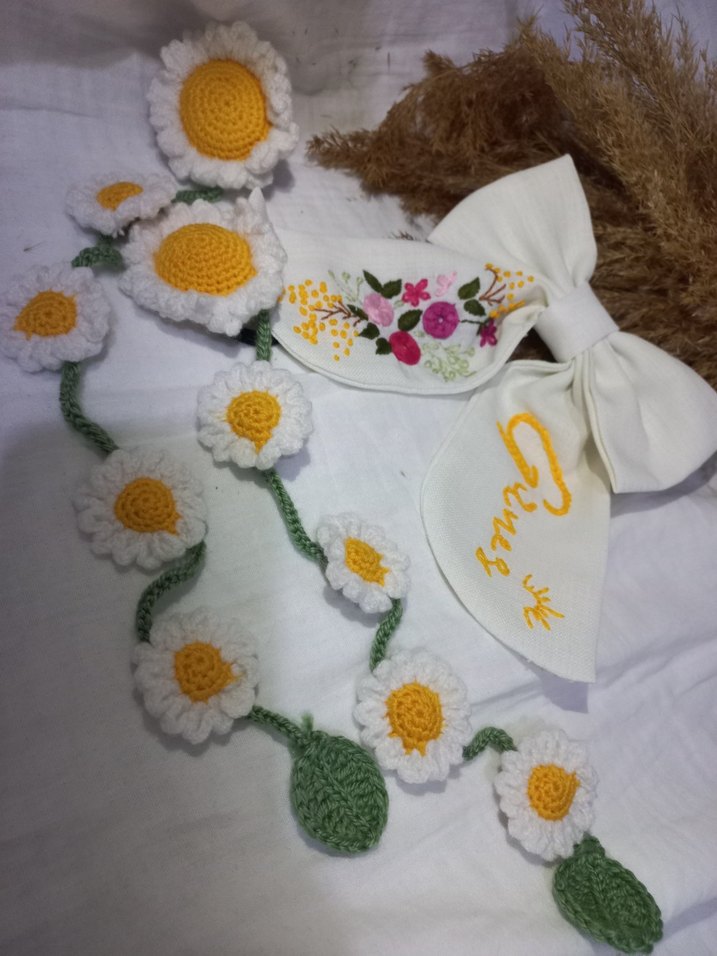 El Yapımı Bohem Papatya Motifli Kolye - Görsel 2