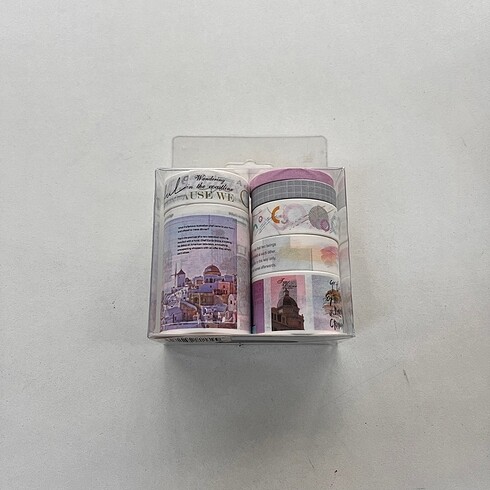 Tasarımlı desenli kâğıt bant seti washi tape