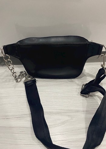 Siyah Deri Bel Çantası Kadın - Görsel 2