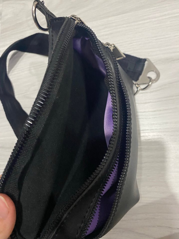 Siyah Deri Bel Çantası Kadın - Görsel 3