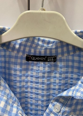 Mavi Pamuklu Uzun Kollu Bohem Gömlek - Görsel 4