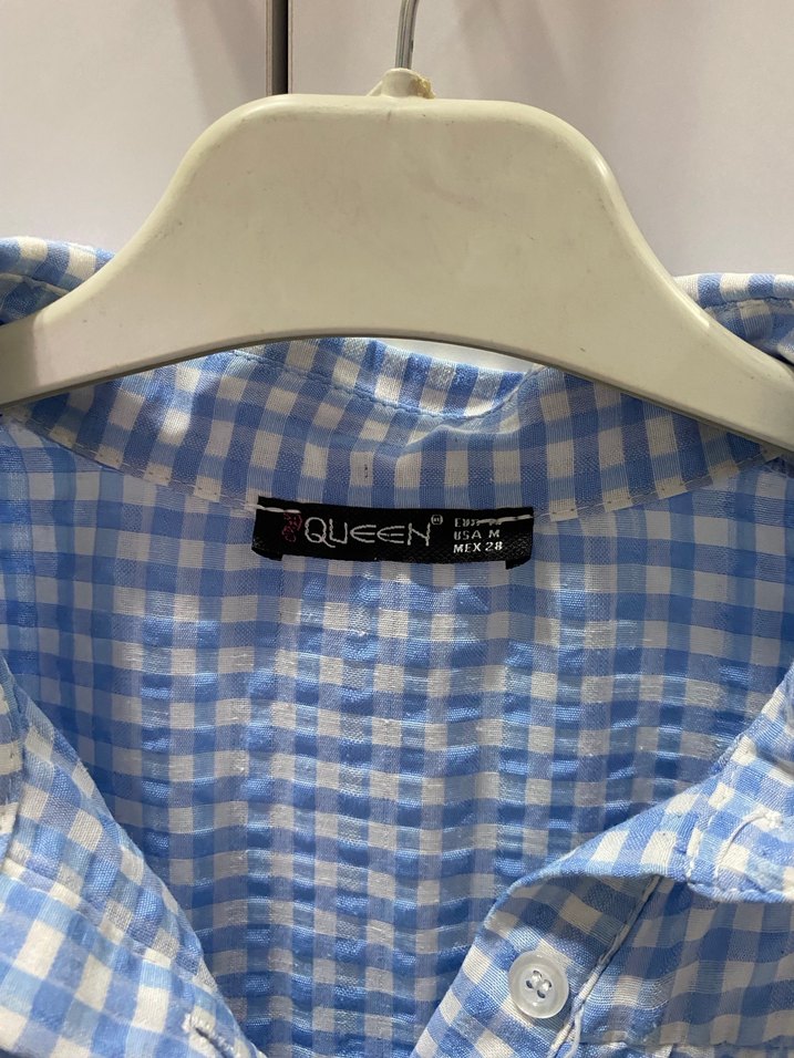 Mavi Pamuklu Uzun Kollu Bohem Gömlek - Görsel 4