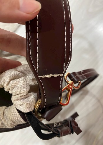 Kahverengi Deri Kemerli Kadın Çanta - Görsel 4