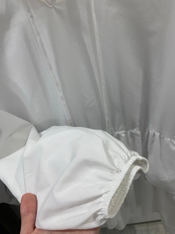 Kadın Beyaz Keten Fırfırlı Mini Tunik - Görsel 3