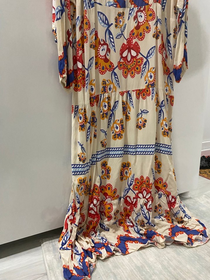 Bohem Çok Renkli Uzun Elbise - Görsel 2