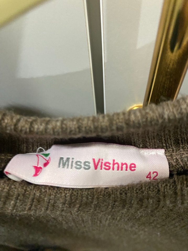 Kahverengi Kemerli Kadın Triko Elbise - Görsel 4