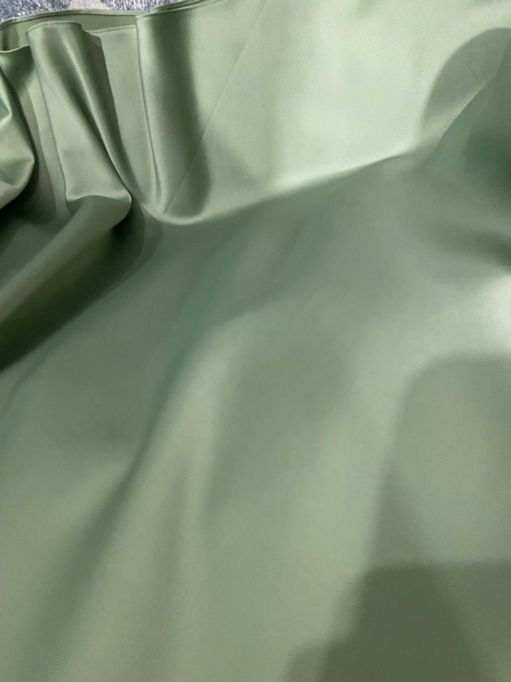 Kadın Haki Midi Saten Uzun Etek - Görsel 4