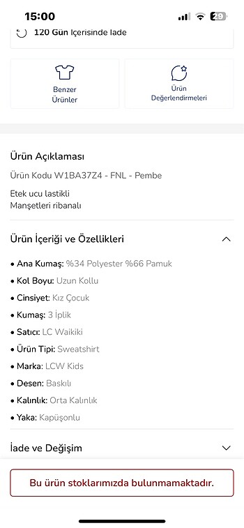 LC Waikiki LCW kız çocuk sweatshirt