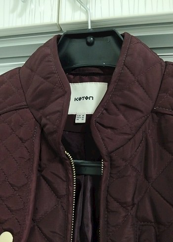 Koton Bordo Kadın Kapitone Fermuarlı Ceket