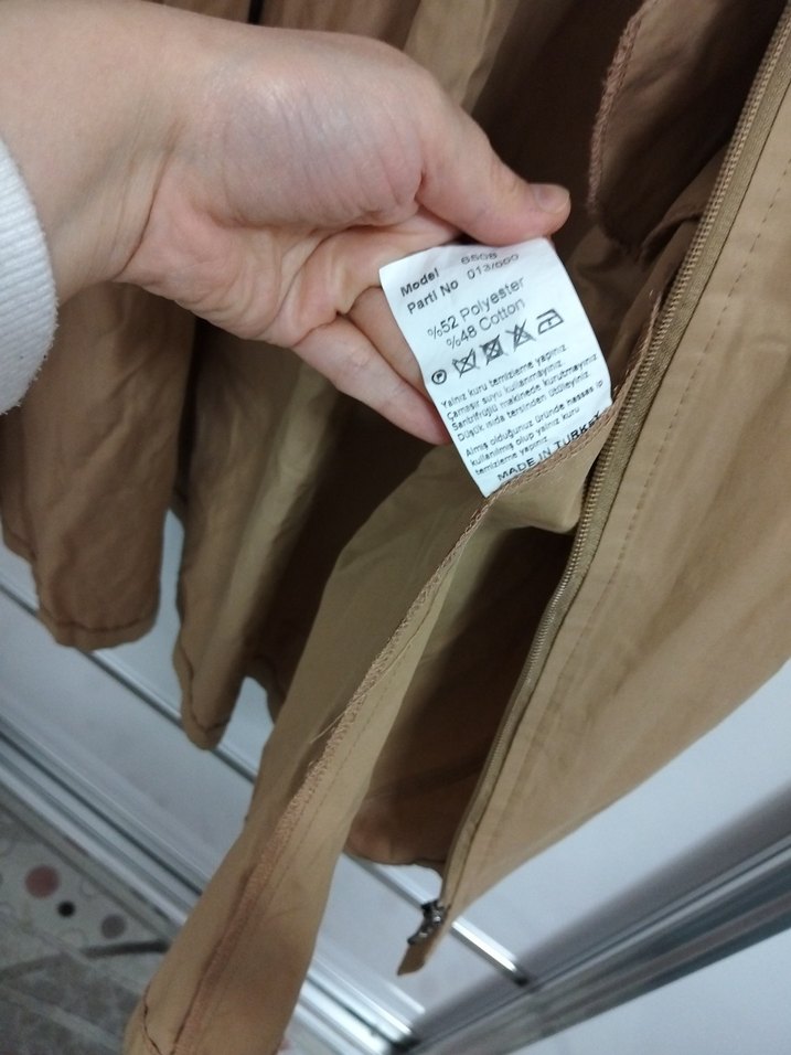 Bej Kadın Uzun Keten Trençkot - Görsel 3