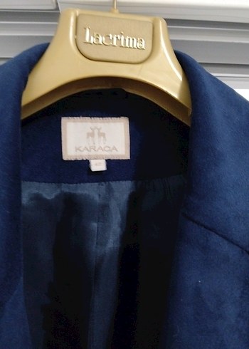 Lacivert Süet Fermuarlı Kadın Deri Ceket - Görsel 3