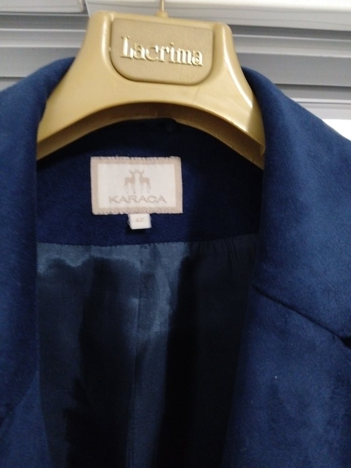 Lacivert Süet Fermuarlı Kadın Deri Ceket - Görsel 3