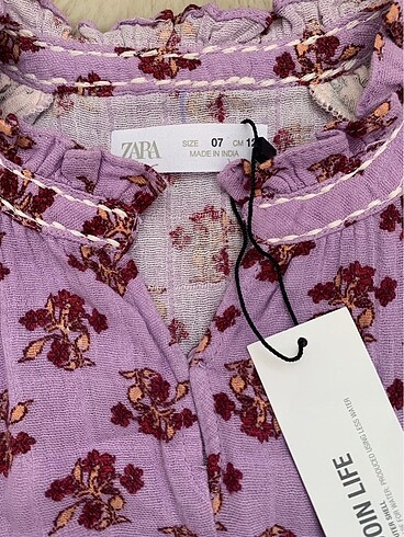 Zara Zara Kontrast Çiçekli Elbise