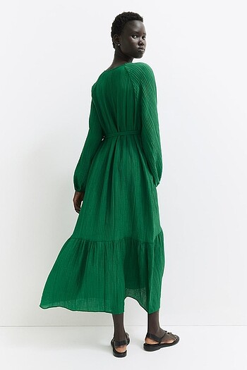 xs Beden H&M Kuşaklı Krep Elbise