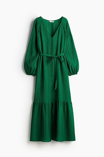H&M Kuşaklı Krep Elbise