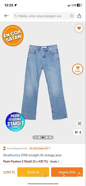 Stradivarius stradivarius d98 straight fit vintage jean