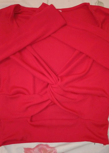 Kırmızı, Uzun Kollu, Fitted Kadın crop