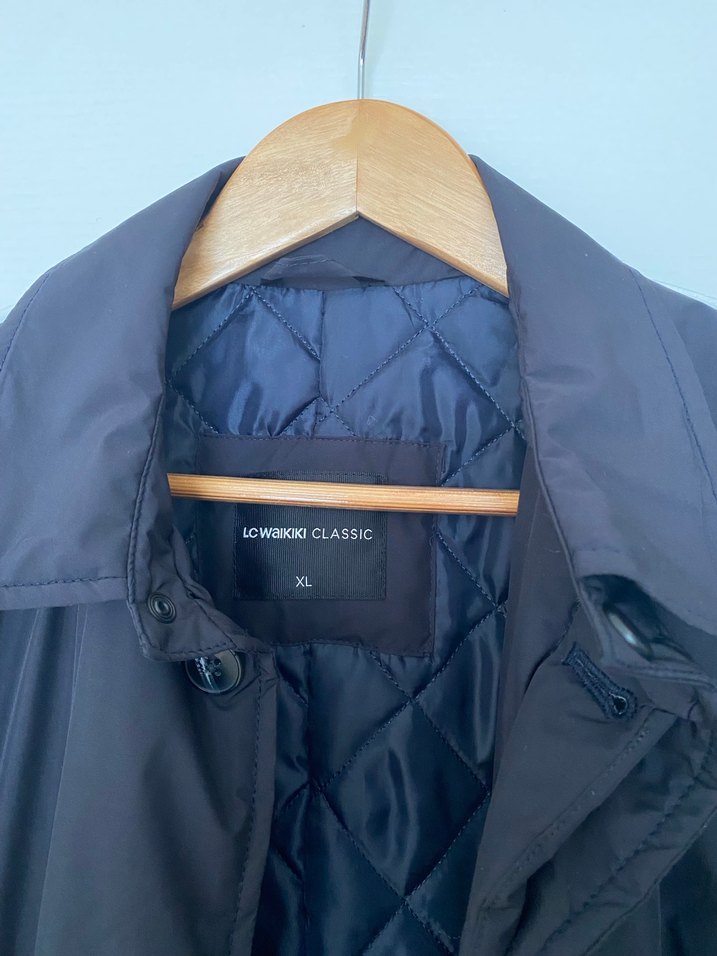 Lacivert Renk XL Erkek Kaban Düğmeli Kaban Yeni - Görsel 3