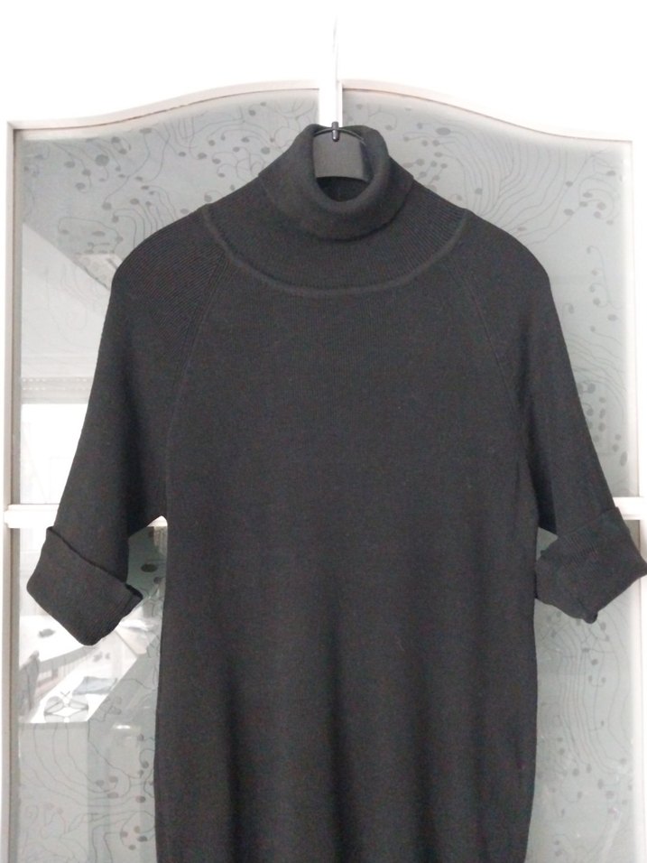 Kadın 36-38 Siyah Kısa Kollu Boğazlı  tunik - Görsel 2