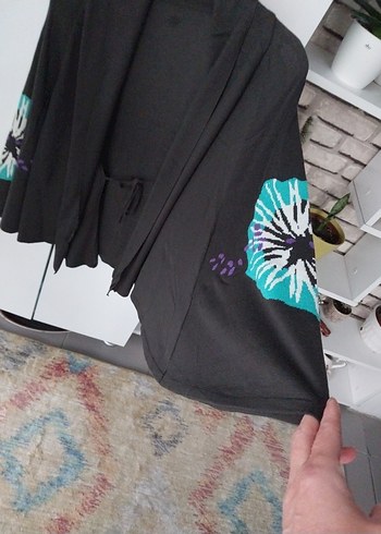 Bohem Siyah 36-40 Batik Desenli Salaş Kadın Hırka - Görsel 8