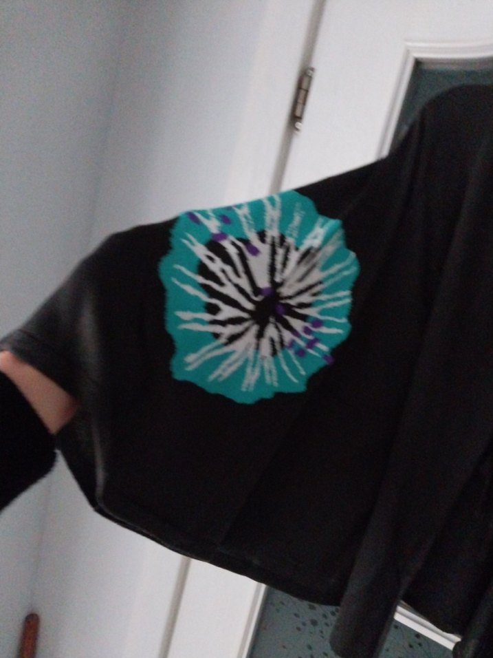 Bohem Siyah 36-40 Batik Desenli Salaş Kadın Hırka - Görsel 3