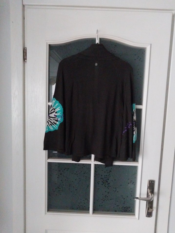 Bohem Siyah 36-40 Batik Desenli Salaş Kadın Hırka - Görsel 4