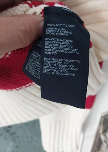 Kırmızı 38 Beyaz  Hırka Tommi Hilfiger - Görsel 4