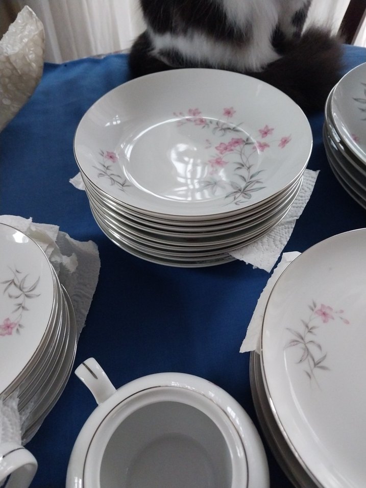 Beyaz Çiçek Desenli Yemek Takımı - Görsel 3