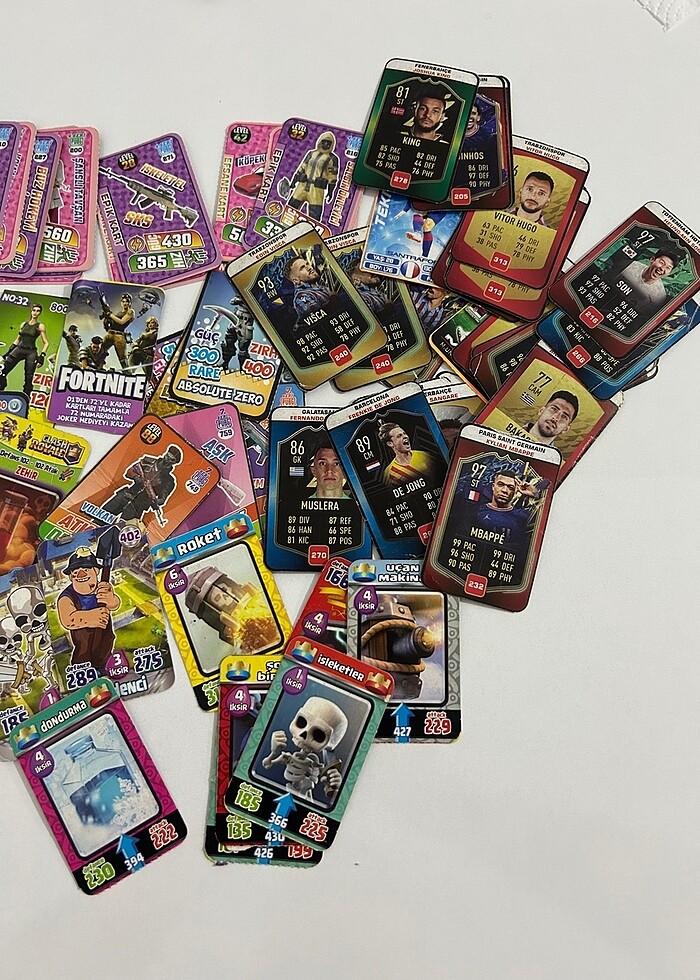 Koleksiyonluk karışık kartlar pubg fortnite süper lig clash of c - Görsel 2