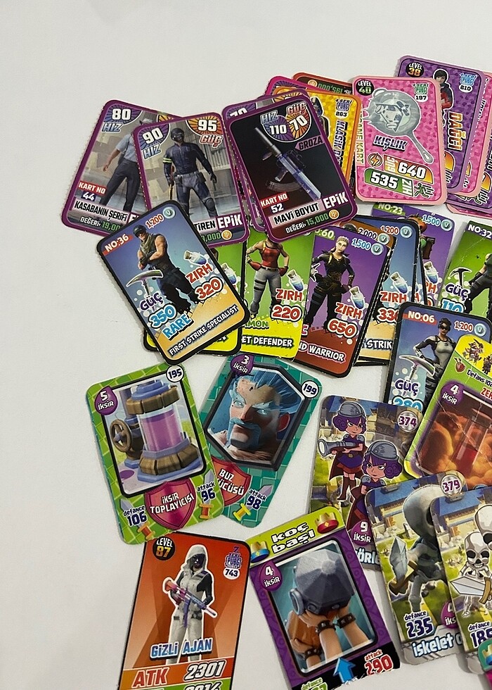 Koleksiyonluk karışık kartlar pubg fortnite süper lig clash of c - Görsel 5