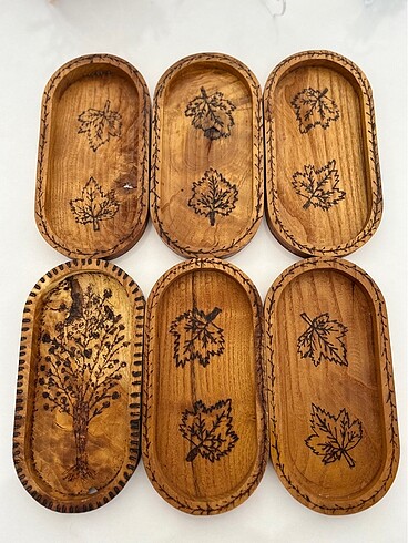 Ahşap yakma sunumluk ahşap yakma yağdanlık altlığı - Görsel 5