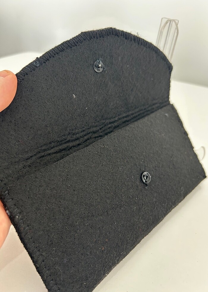 El yapımı keçe cüzdan el cüzdanı gül desenli - Görsel 4