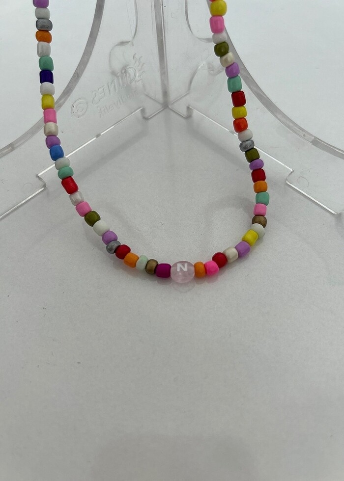 N harfli kolye boncuk kolye taşlı kolye - Görsel 2