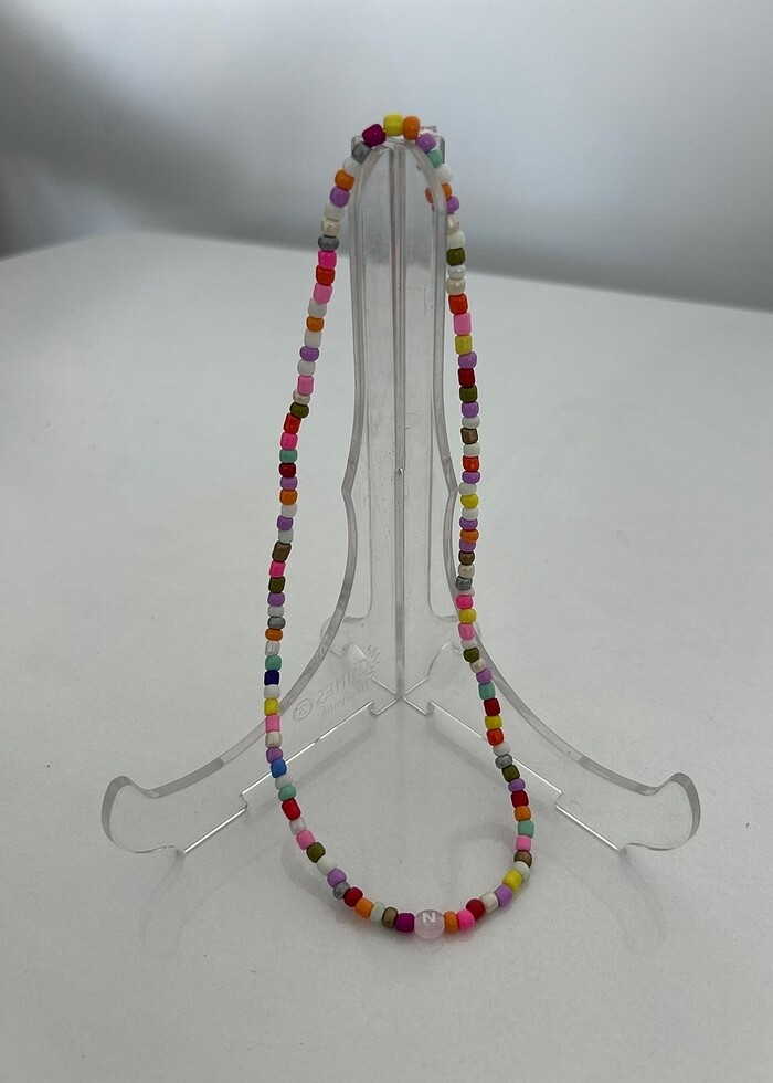 N harfli kolye boncuk kolye taşlı kolye - Görsel 3