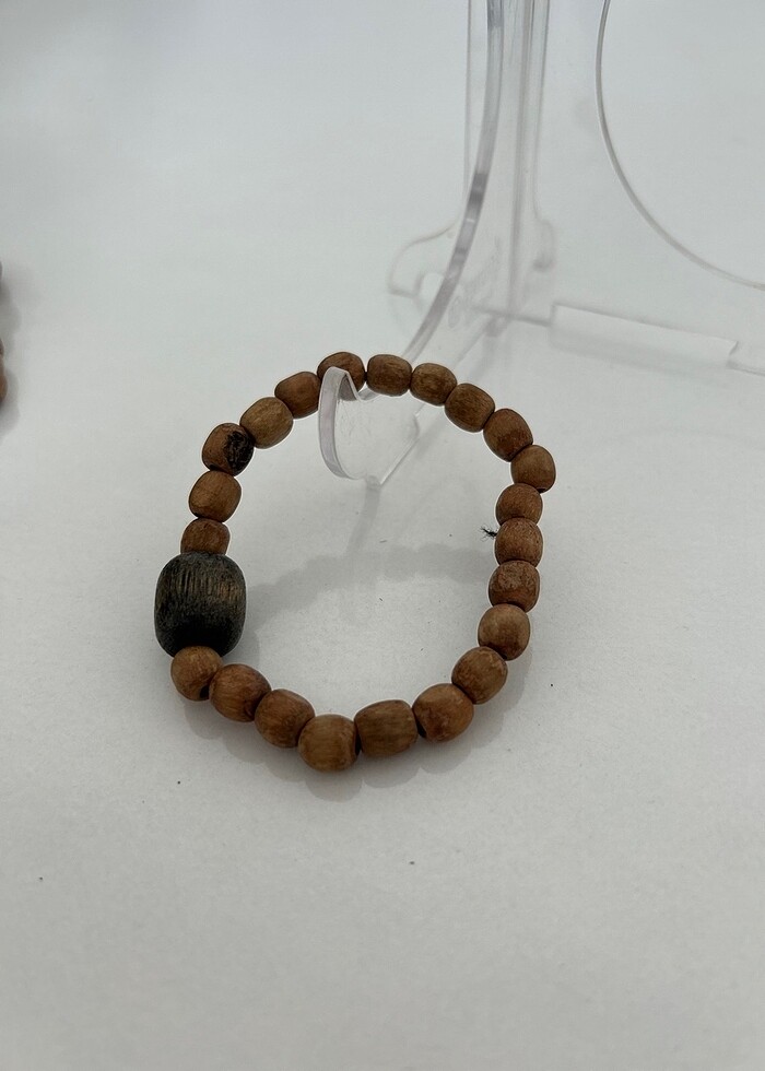 Ahşap bileklik boncuk bileklik el yapımı bileklik - Görsel 3