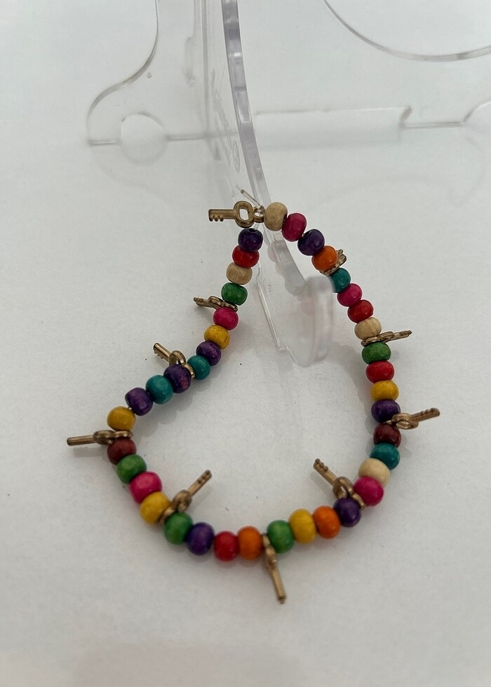 Boncuk bileklik renkli halhal - Görsel 2