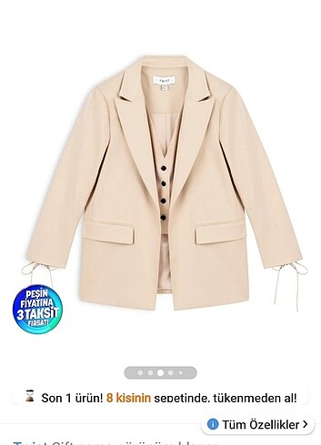 Twist çift parça görünümlü blazer