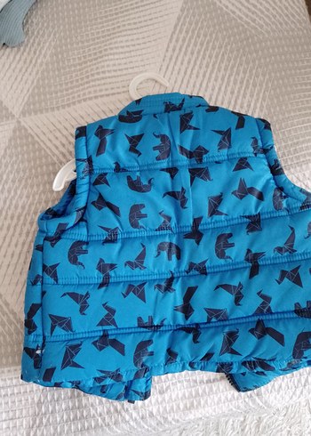 Koton Erkek Çocuk Mavi Desenli Fermuarlı Yelek