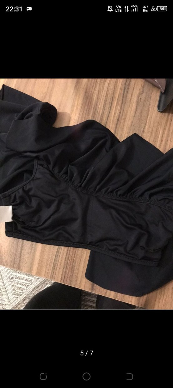 Siyah Drapeli Tek Omuz Mini Mayo - Görsel 3