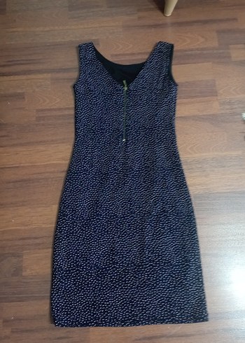 Düğmeli Lacivert Uzun elbise - Görsel 2