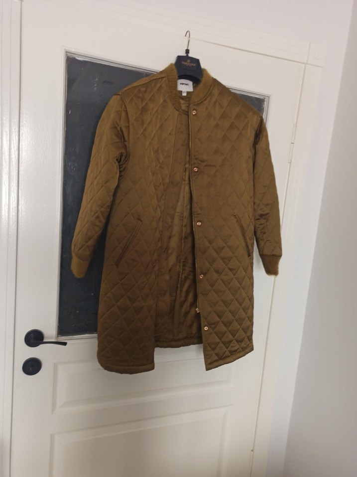 Düğmeli hardal renkli Kadın Süet Ceket - Görsel 5