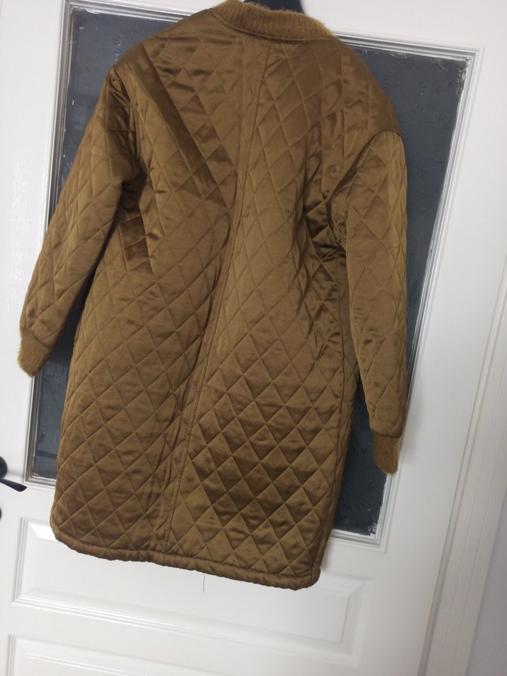 Düğmeli hardal renkli Kadın Süet Ceket - Görsel 3