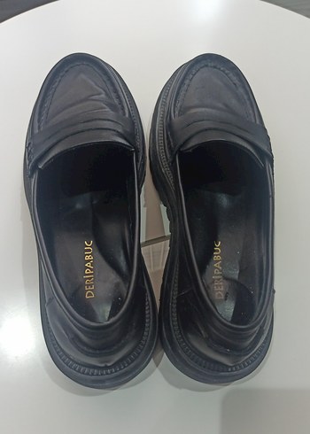 Kadın Siyah Hakiki Deri Platform Tabanlı Loafer Deripabuc marka - Görsel 6