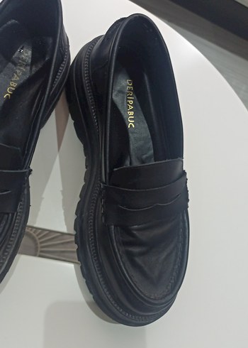 Kadın Siyah Hakiki Deri Platform Tabanlı Loafer Deripabuc marka - Görsel 3