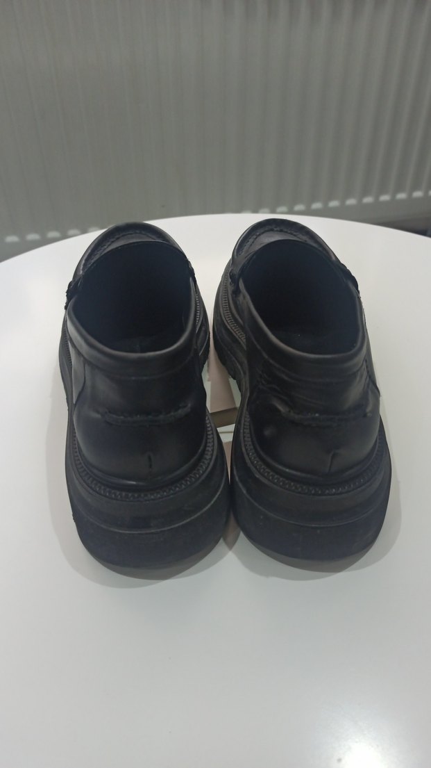 Kadın Siyah Hakiki Deri Platform Tabanlı Loafer Deripabuc marka - Görsel 5