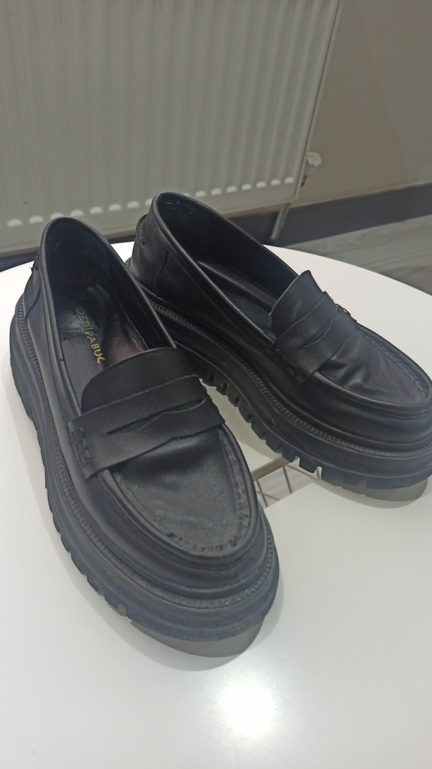 Kadın Siyah Hakiki Deri Platform Tabanlı Loafer Deripabuc marka - Görsel 4